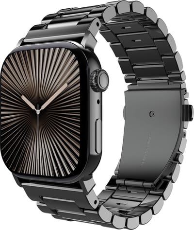 Cazy horlogebandje geschikt voor Apple Watch Bandje (PrimeSteel) - Smartwatchbandjes (+Horloge inkortset) - Universeel bandje geschikt voor Apple 38/40/41/42 mm - Zwart