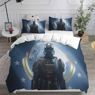 3D HELLDIVERS 2 Beddengoedsets Dekbed Quilt Bedovertrek Dekbedovertrek Kussensloopsets Kinderen Volwassen Maat Voor Huishoudtextiel US Twin 172x218cm