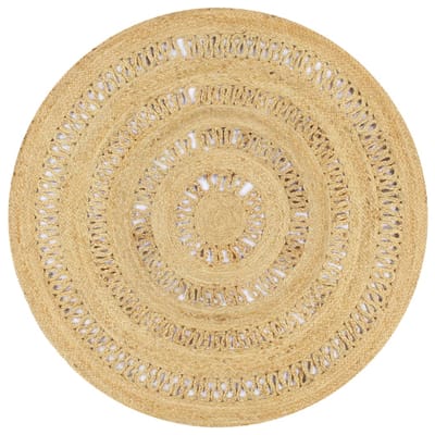 vidaXL - Vloerkleed - handgemaakt - 120 - cm - gevlochten - jute