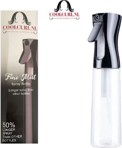 CoolCurl™ kappersspuit 300ml Zwart transparent. Mist spray bottle,waterspuit verstuiver,haarspuit voor krullen