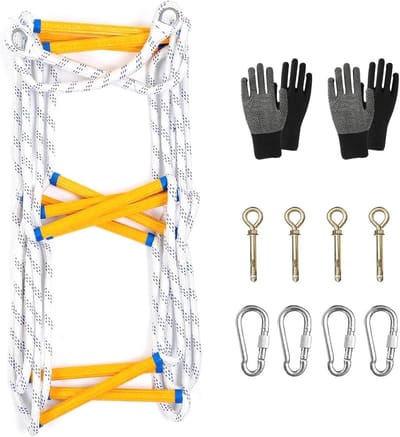 Draagbare Vluchtladder van Vlamvertragend Nylon - 5 Meter Touwladder voor Noodsituaties