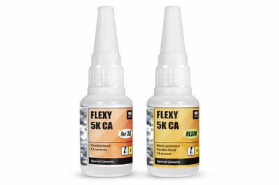 FLEXY 5K CA Lijm Set – 3D Print & Resin – Flexibele Secondelijm – 2 x 20g – Professionele CA Lijm voor Precisiewerk