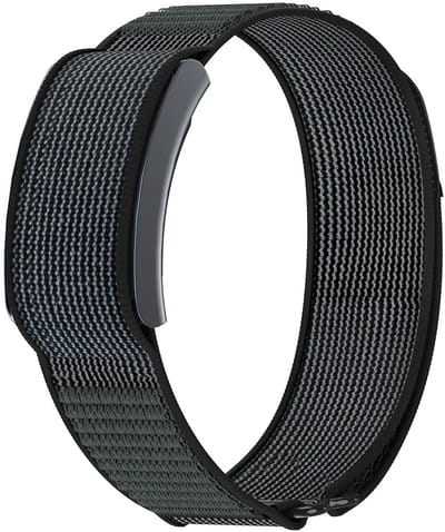 Strap-it Nylon bandje geschikt voor Amazfit Helio (Zwart/Grijs)