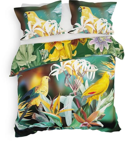 Heckettlane Eliana Dekbedovertrek - Lits-Jumeaux - Katoensatijn - 260x200-220 cm - Groen