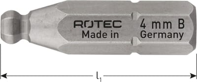 Rotec PRO Insertbit inbus SW2,0 L=25mm C 6,3 Kogelkop BASIC