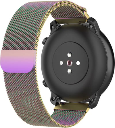 Strap-it Milanees bandje 20mm - luxe smartwatch horlogeband geschikt voor Samsung Galaxy Watch 42mm / Active / Active2 - 40 & 44mm / Galaxy Watch 3 41mm / Gear Sport - Amazfit Bip / GTS 1-2-3-4 / GTR 42mm - regenboog