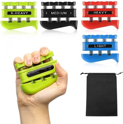 Dailygoods- Handtrainer 4 stuks - Vingertrainer - Grijpkrachttrainer - ABS Kunststof - Verstelbare handgreep - Slijtvast en lichtgewicht