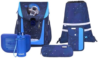 McNeill schooltas Primo Schoolbag Set 9-delig Space blauw