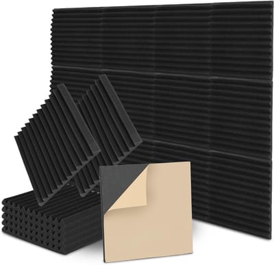 Akoestisch Schuim - Geluidsisolatie Panel - Geluidsverbetering Ruimte - Zelfklevende Bevestiging - 24 Stuks Set - Zwart