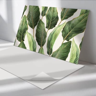 Wallfluent Vinyl Tegels - Bladeren in Tropische Stijl Wand PVC Tegels - 40 cm x 20 cm - Groente Vinyl Tegels - Set van 10 - Rechthoek PVC Tegels - Bloemen En Planten Plaktegels - Vinyl Vloer Tegels - Plaktegels Keuken en Badkamer