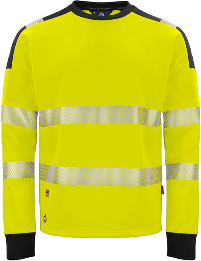 ProJob 6108 SIGNALISATIESWEATER RONDE HALS EN ISO 20471 KLASSE 3 646108 - Geel/Zwart - 4XL