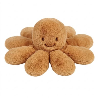 Nattou Lapidou Doudou Knuffel Octopus Rammelaar - 25 cm - Warm beige