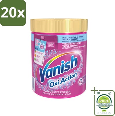 20 x Vanish Oxi Action - Vlekkenverwijderaar Poeder - Gekleurde Was - 1 Kg - Grootverpakking - Vlekkenverwijderaar - Wasbooster - Gekleurde Was - Vlekken Verwijderen - Wasmiddel