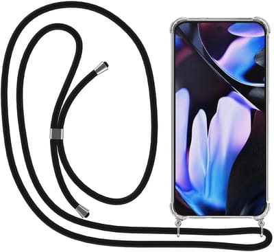 Smartphonica Telefoonhoesje Geschikt voor Google Pixel 9 Pro XL met Koord en Stootrand - Hoesje met Telefoonkoord - TPU Backcover Case Shockproof met Lanyard - Transparant geschikt voor Google Pixel 9 Pro XL