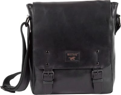 MUSTANG Leren Schoudertas Natal Paola Shoulder Bag Black Zwart