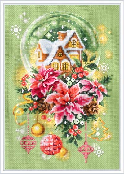 Borduurpakket SNOW GLOBE - CHUDO IGLA - telpatroon om zelf te borduren
