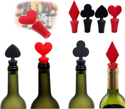 Dailygoods- Wijnstopjes 4 Stuks - Siliconen Wijnflessendop - Vacuüm Sluiting - Luchtdicht - Geschikt voor Champagne/Bier - Temperatuurbestendig - Makkelijk te Reinigen