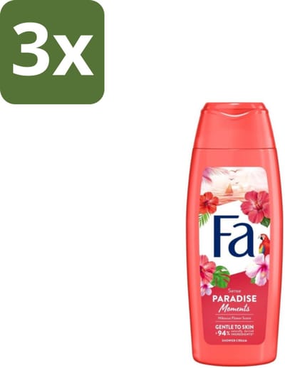 3 x Fa – Douchegel – Paradise Moments – 250 ml - Douchegel - Exotische Geur - Frisheid - Ontspanning - Tropisch