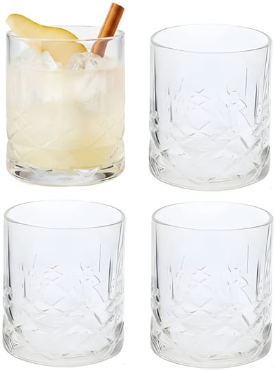 Excellent Houseware Whisky tumbler glas - 4x stuks - 350 ml - drinkglazen - waterglazen