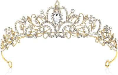 Elegante Tiara voor Dames en Meisjes, Prinsessen Kroon met Strass, Sierlijke Hoofdband voor Bruiloften en Feestjes, Perfecte Haaraccessoires