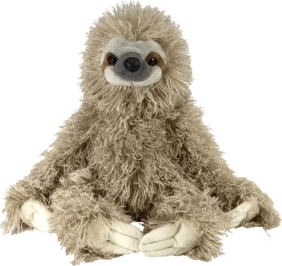 Wild Republic pluche luiaard knuffel - 30 cm - grijs - bosdieren knuffels - Cadeau voor kinderen