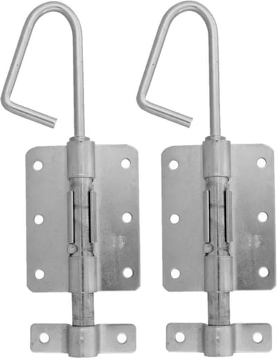 AMIG Verticaal schuifslot/plaatgrendel - 2x - staal - 25 x 6.2cm - verzinkt - zilver - schutting - poort