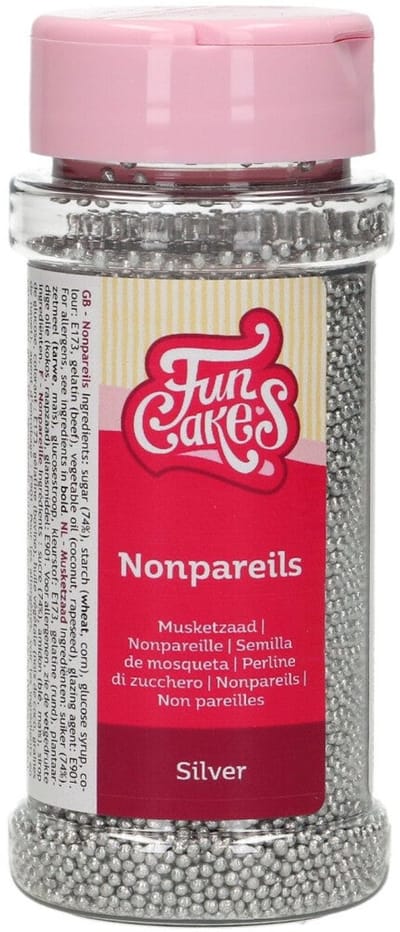 FunCakes Musketzaad Zilver - 80g - Suikerdecoratie - Eetbare Taartdecoratie