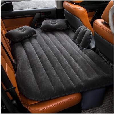 Opblaasbaar autobed - Luchtmatras achterbank - Comfortabel reizen - Inclusief elektrische pomp - 135x80cm - Grijs