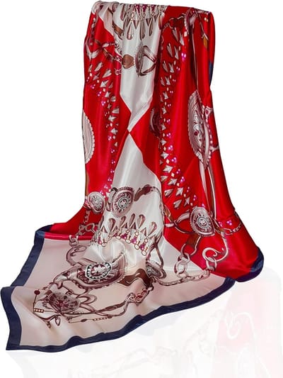 sjaal voor dames, elegante 90 x 90 cm zijden doek voor het haar, halsdoek voor dames, elegante satijnen doek, halsdoek, bandana, hoofddoek,