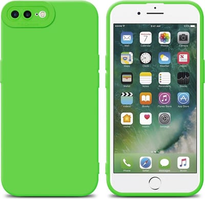 Cadorabo Hoesje geschikt voor Apple iPhone 7 PLUS / 7S PLUS / 8 PLUS in FLUID GROEN - Beschermhoes gemaakt van flexibel TPU silicone Cover Fluid Case