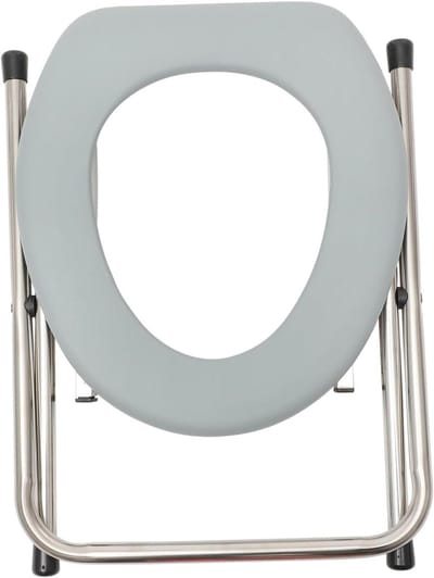 Opvouwbare Toiletkruk - Klapstoel Badkamer - Comfortabel Zitten - Ruimtebesparend Ontwerp - 38 x 38 x 34.5 cm - Grijs