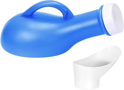 Urinefles 1000 ml - kunststof met deksel - uniseks - ideaal voor onderweg - ShopVlot