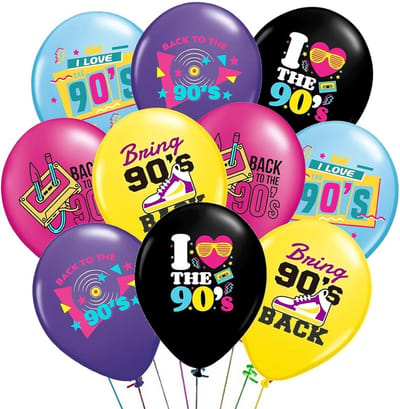 DazzJoy 90s Balloons Party Decoration Birthday 50 Pieces 90s Balloons Decoration Colourful Rainbow Roller Skates - ShopVlot