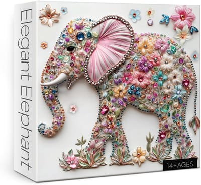 Olifantenpuzzels voor Volwassenen - 1000 Stukken - Schattige Dieren en Bloemen Legpuzzels