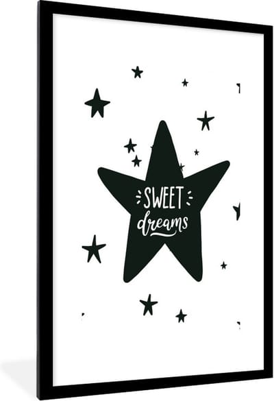 Fotolijst incl. Poster - Quote - Sterren - Kind - Jongens - Meisjes - Baby - 80x120 cm - Posterlijst
