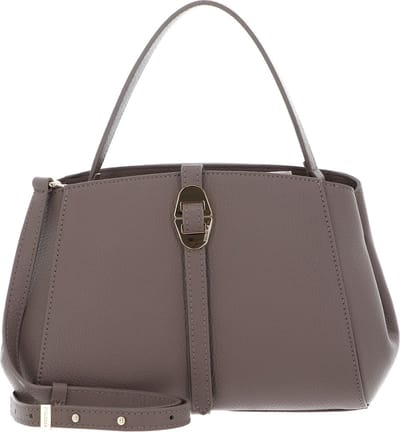 COCCINELLE Leren Handtas Schoudertas Chara Handbag Grained Leather Warm Taupe