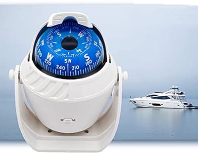 Allecto - Auto-navigatiekompas - Kogel-draaikompas - Waterdicht - Wit - Geschikt voor boot en caravan - Ideaal voor navigatie in de natuur