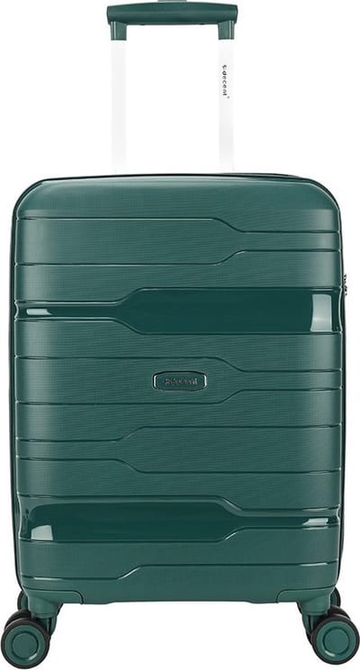 Decent ONE-CITY Handbagage koffer 55x40x20 cm- Handbagage trolley 36 liter- Lichtgewicht koffer - Reiskoffer - Veilig TSA Cijferslot – Spinner handbagage 55 cm – DONKERGROEN