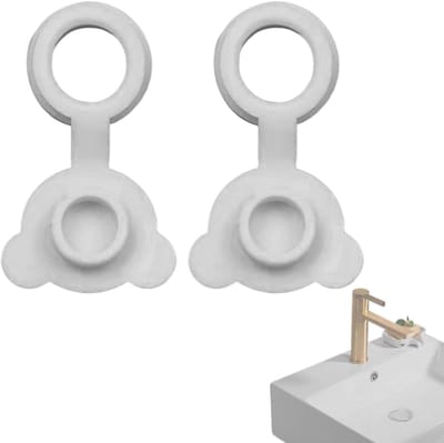 Siliconen Badstopper - Badplug Lekvrij - Water Besparen - Beer Kinderdesign - 2 stuks - Grijs