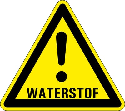 Waarschuwingssticker waterstof 25 mm - 10 stuks per kaart
