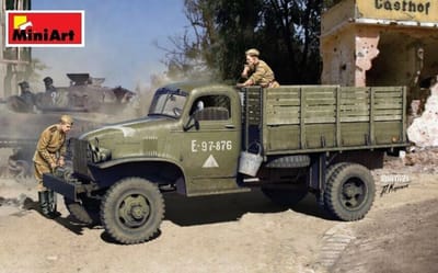 MiniArt Modelbouwpakket Militaire voertuigen - 35386 1,5t 4x4 G7107 Cargo Truck w/Wooden Body Plastic - 1:35 - Modelbouw