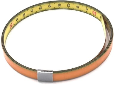 Schaalbandmaat 5 m - Meetlint Liniaal - Nauwkeurig Meten - Zelfklevende Folie - 10 mm Breed - Geel