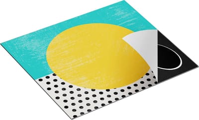Chefcare Inductie Beschermer Abstracte Kunst - Zon met Zwarte Stippen - 60x50 cm - Afdekplaat Inductie - Kookplaat Beschermer - Inductie Mat