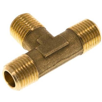 R 1/4'' Buitendraad Messing T-stuk 16 Bar [2 Stuks]