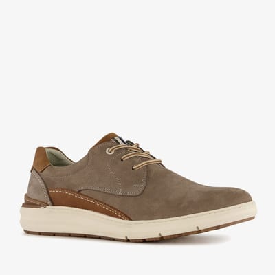 Hush Puppies leren heren veterschoenen beige bruin - Maat 40 - Extra comfort - Memory Foam
