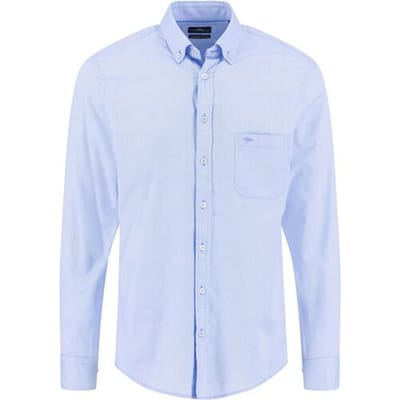 Fynch-Hatton Overhemd Uni Color Essential Dobby Fine Texture Crystal Blue / male