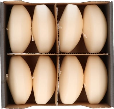 Enlightening Candles Drijfkaarsen - 8x stuks - creme wit - ca 8 branduren - geurloos - Dia 8 cm - groot formaat