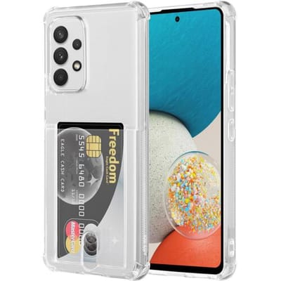 ShieldCase Hoesje geschikt voor Samsung Galaxy A53 shock met pashouder case - hoesje met pasjeshouder - transparant