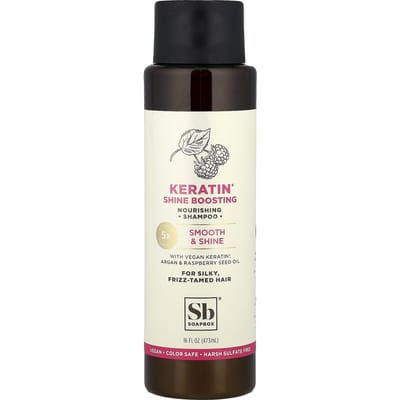Savon, Shampoing Nourrissant, Boosteur de Brillance à la Kératine, pour cheveux frisés, ternes, 16 fl oz (473ml) white