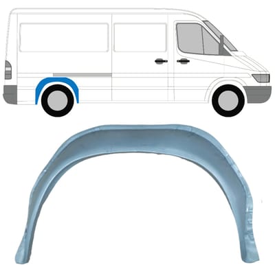 Reparatiepaneel achterste wielkast voor Mercedes Sprinter 1995-2006